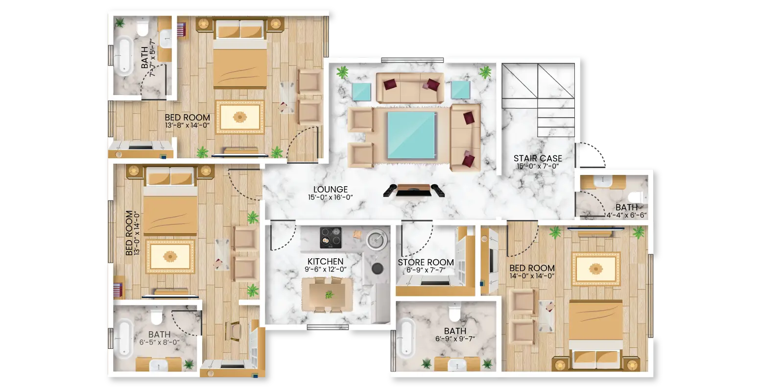 Yazdaan-Heights-First-Floor-Plan